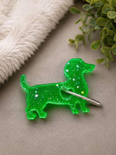💚 Glitter Dachshund Wristlet Keychain 💚