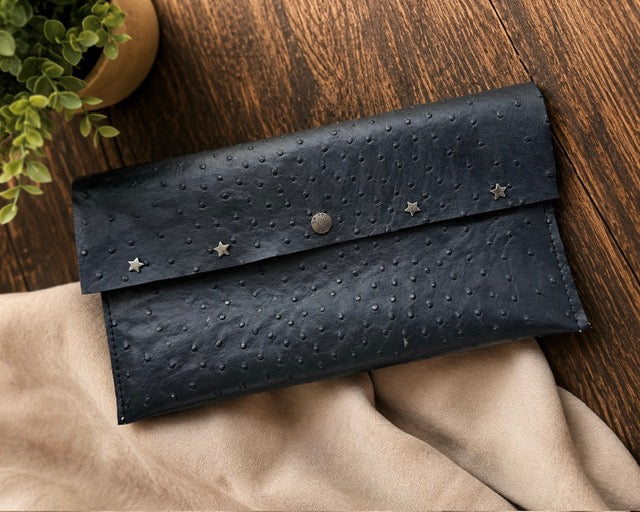 Handcrafted Ostrich Leather Clutch